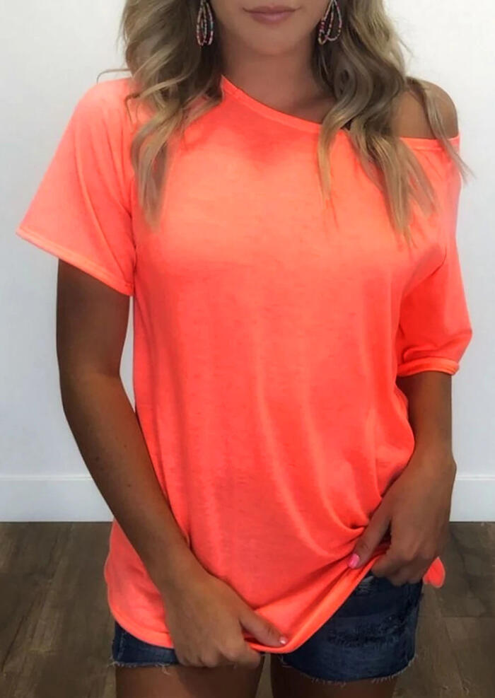 

Solid One Shoulder Blouse -Brilliant Orange, 452048