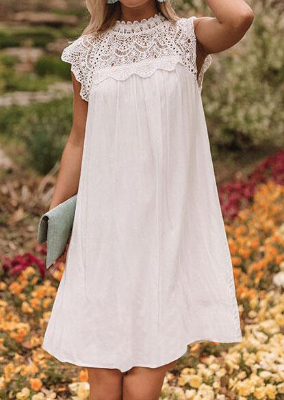 

Mini Dresses Lace Spicling Mini Dress - White. Size