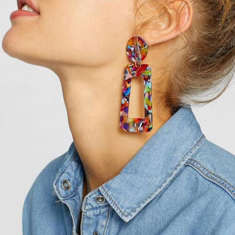 

Earrings Geometric Leopard Printed Earrings. Size, #1