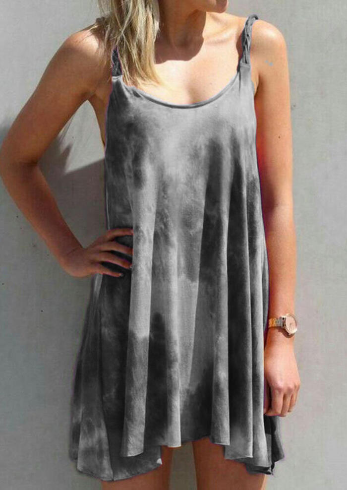 

Mini Dresses Tie Dye Twist Mini Dress - Gray. Size