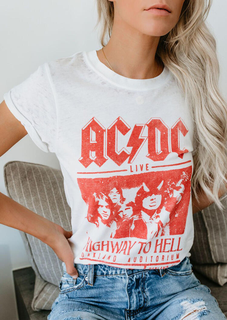 

AC/DC 1979 Highway To Hell T-Shirt Tee - White