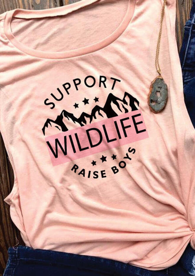 

Support Wild Life Raise Boys Tank - Pink, 452577