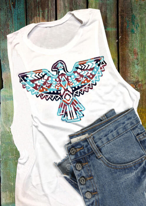 

Tank Tops Aztec Thunderbird Tank - White. Size