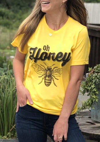 

Tees T-shirts Oh Honey Bee T-Shirt Tee without Necklace - Yellow. Size: S,M,,XL