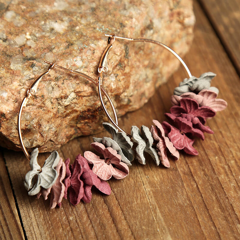 

Earrings Cloth Flower Women's Earrings. Size, Burgundy