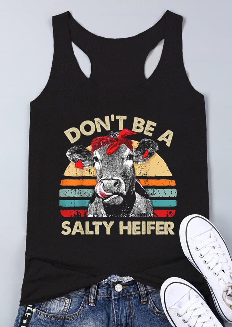 

Tank Tops Don't Be A Salty Heifer Tank - Black. Size