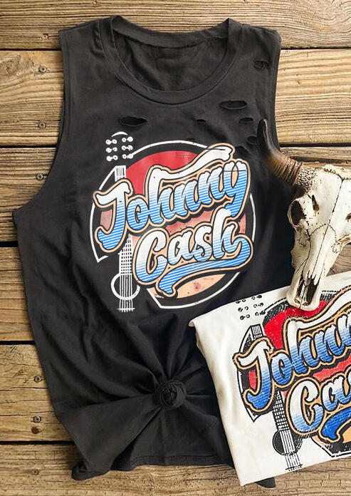 

Johnny Cash O-Neck Tank - Dark Grey, 452880