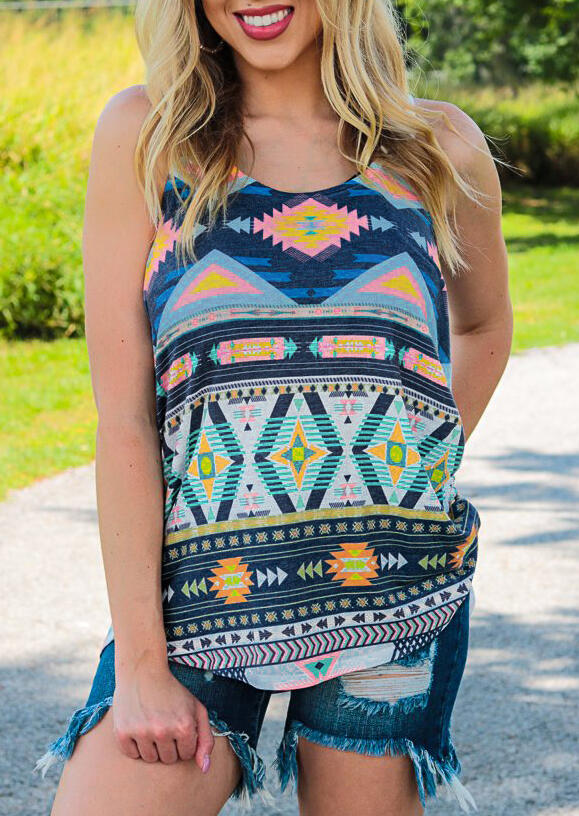 

Aztec Sunset Irregular Tank - Blue, 452882