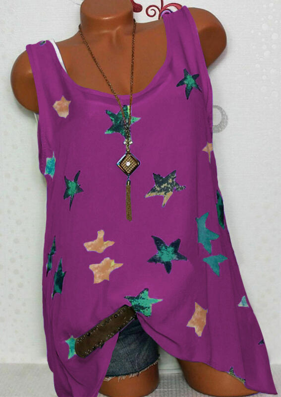 

Star O-Neck Tank without Necklace - Purple, 452900