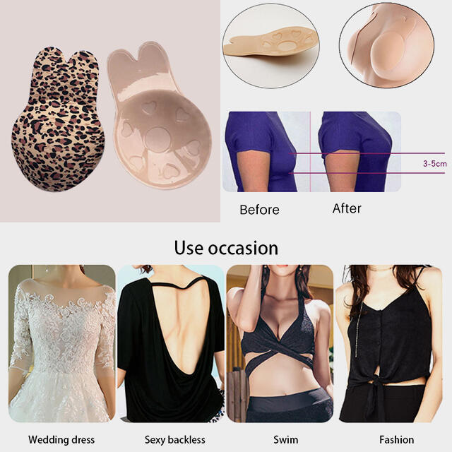 

Bras Leopard Printed Breast Lifting Adhesive Bra. Size: M, White