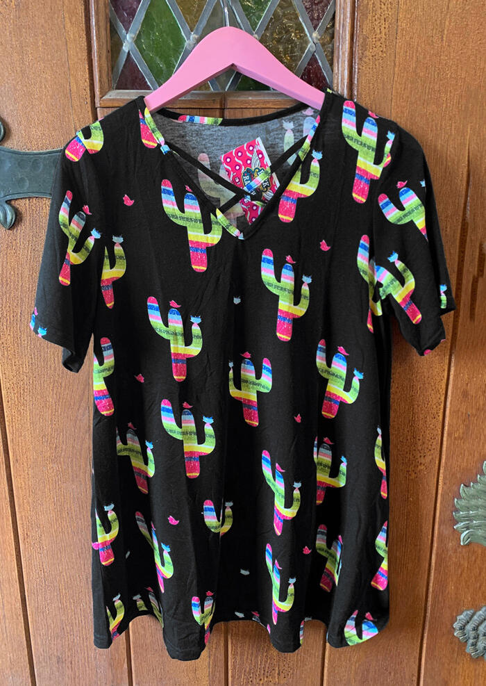 

Blouses Cactus Criss-Cross Blouse - Black. Size