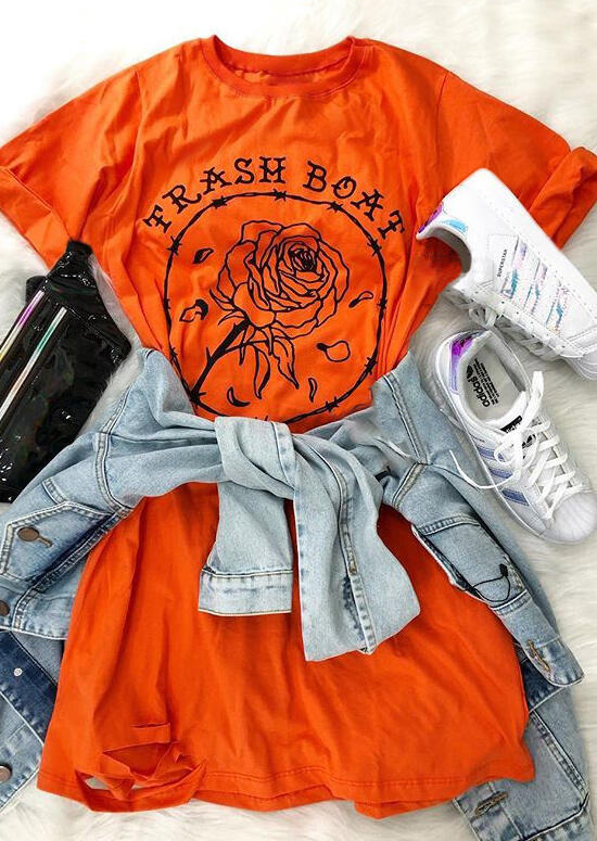 

Trash Boat Floral Casual Dress - Orange, 452575