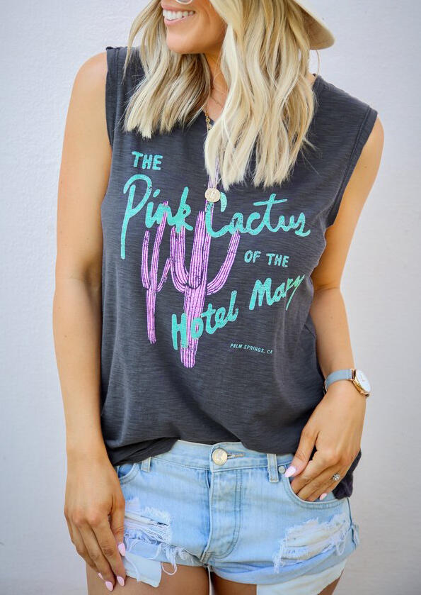

Tank Tops The Pink Cactus O-Neck Tank without Necklace - Gray. Size