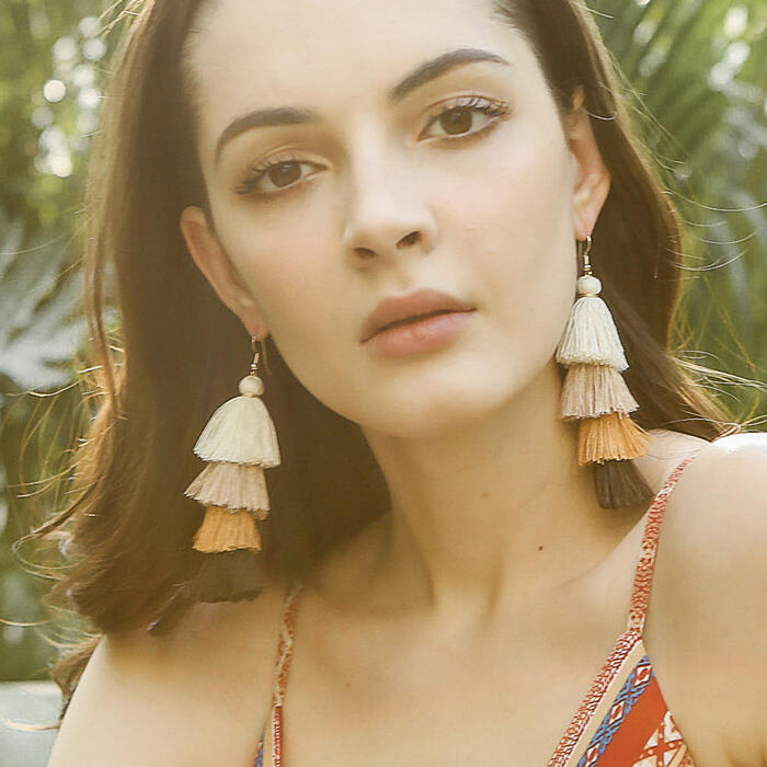 

Earrings Tree-Shaped Long Tassel Earrings in #1,#2,#3. Size