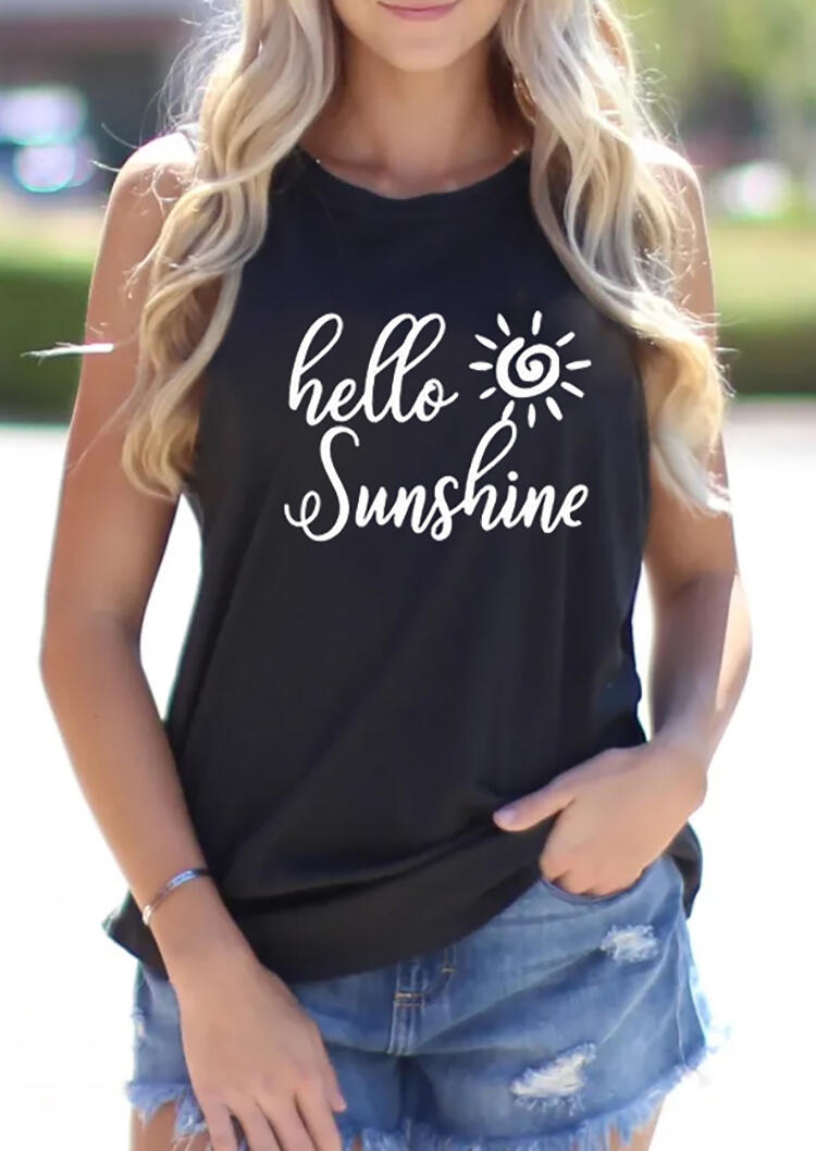 

Tank Tops Hello Sunshine Tank - Black. Size