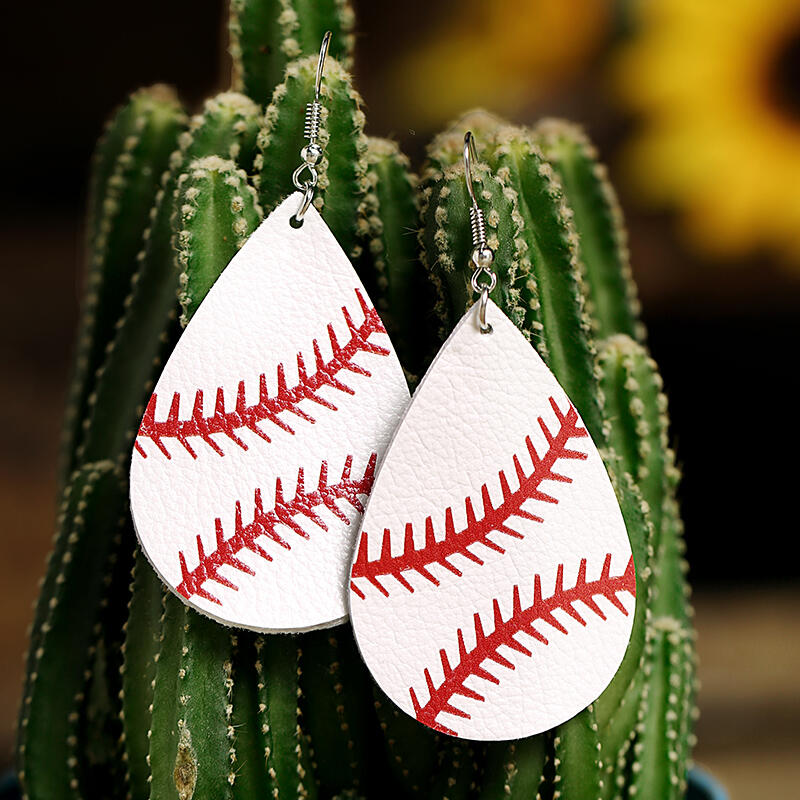 

Baseball Leather Women's Earrings, White;yellow, 453181