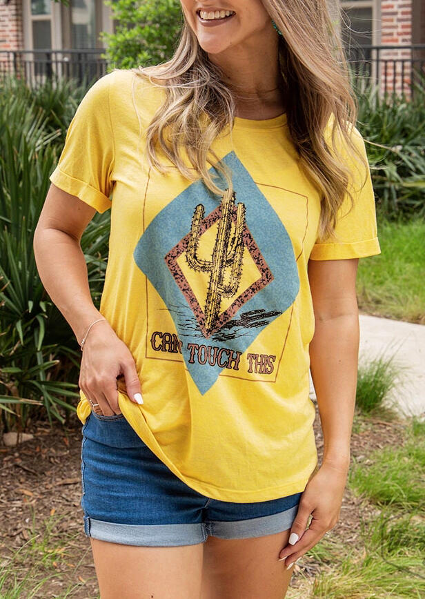

Tees T-shirts Can't Touch This Cactus T-Shirt Tee - Yellow. Size: ,XL
