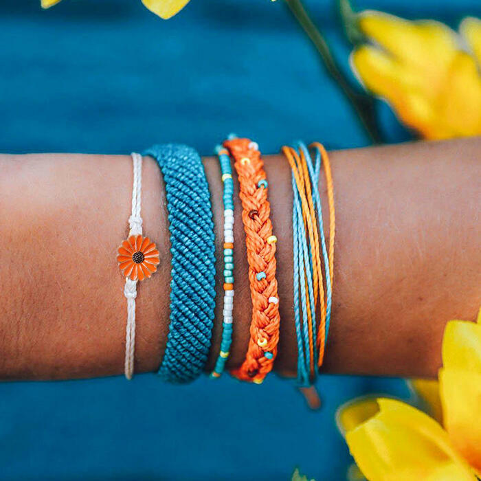 

Colorful Sunflower Bead Bracelet Set, #1, 453165