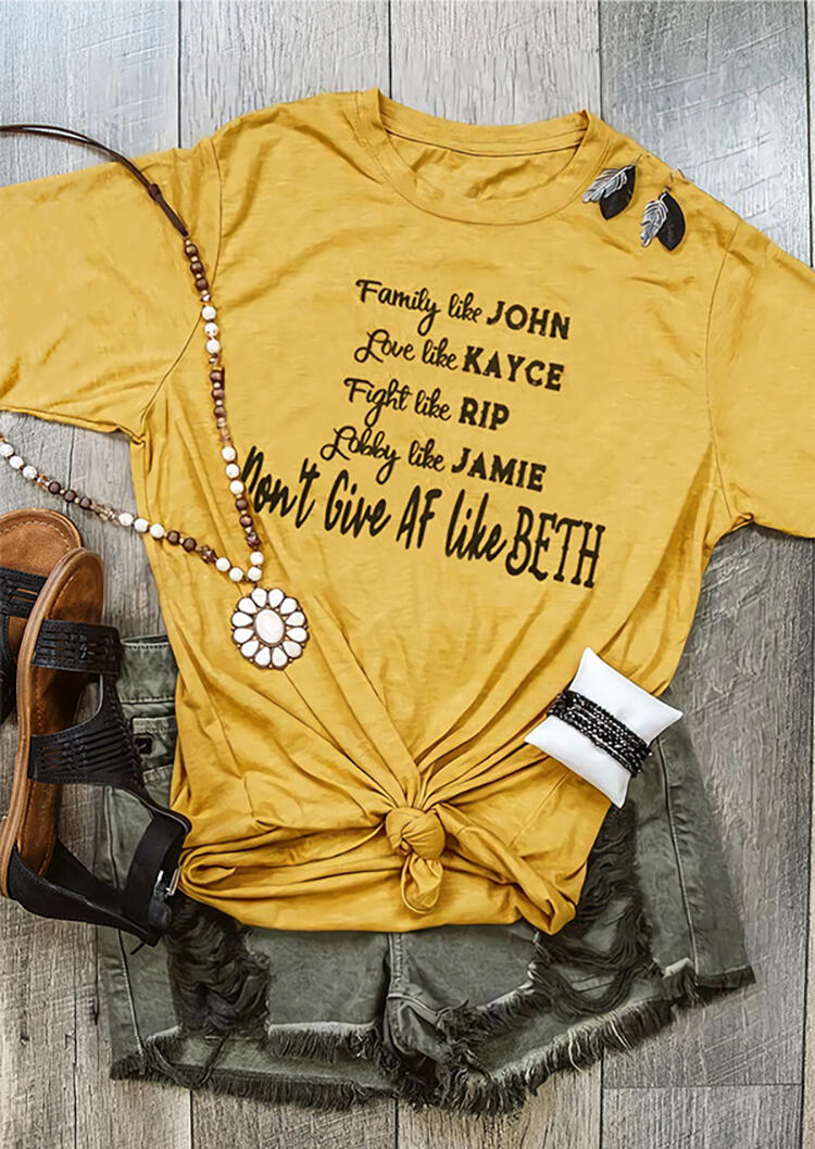 

Yellowstone Dutton Family T-Shirt Tee - Yellow, 453244