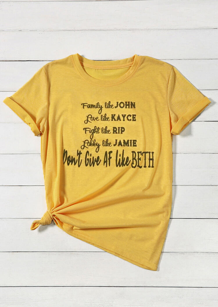 

Tees T-shirts Yellowstone Dutton Family T-Shirt Tee - Yellow. Size