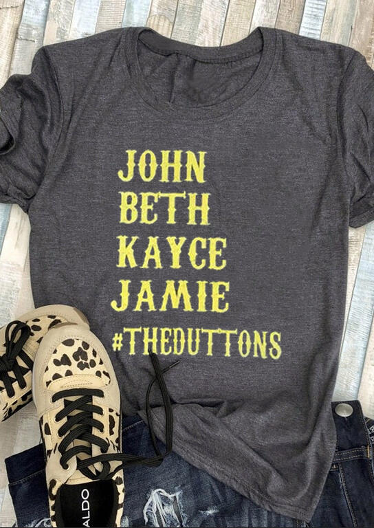 

Yellowstone John Beth Kayce Jamie T-Shirt Tee - Dark Grey, 453303