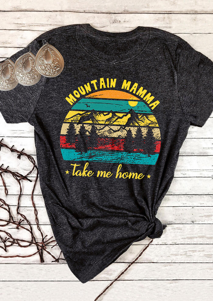 

Tees T-shirts Mountain Mamma Take Me Home T-Shirt Tee - Dark Grey. Size