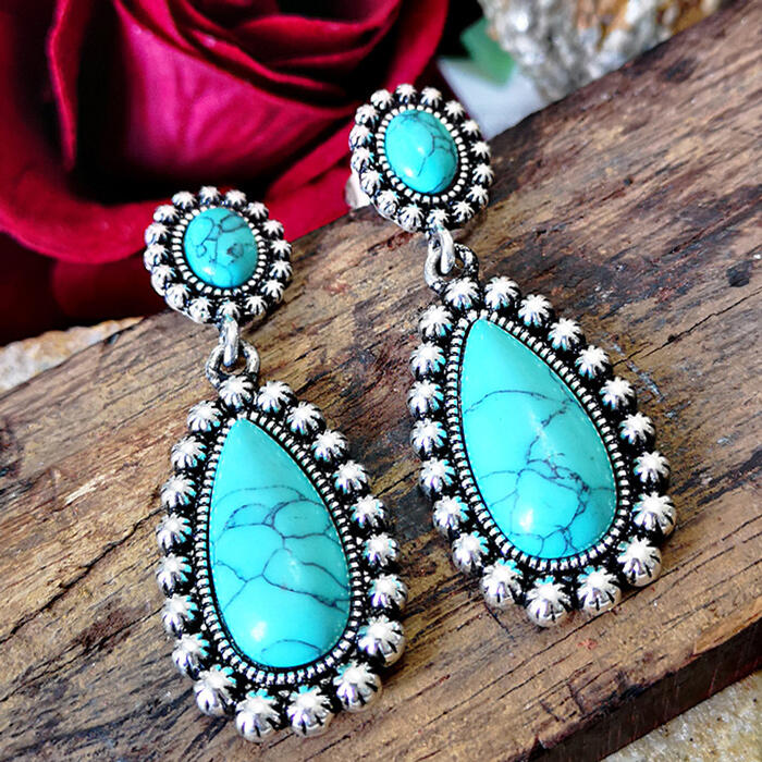 Flower Turquoise Vintage Earrings
