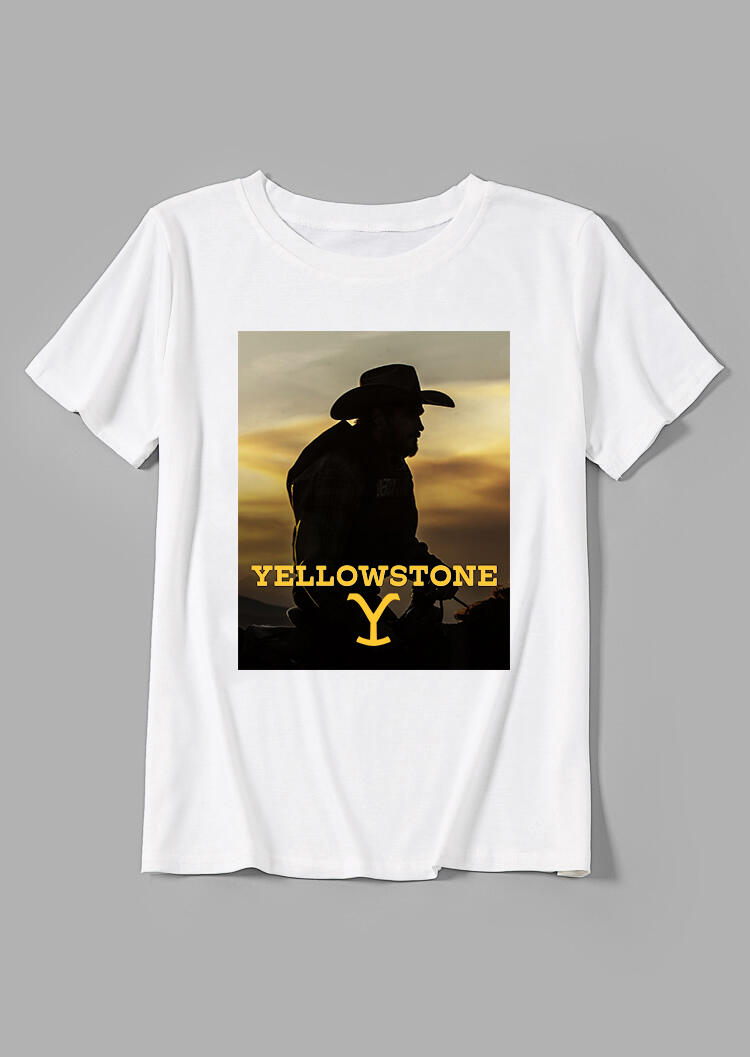 

Tees T-shirts Yellowstone Rip Wheeler T-Shirt Tee - White. Size