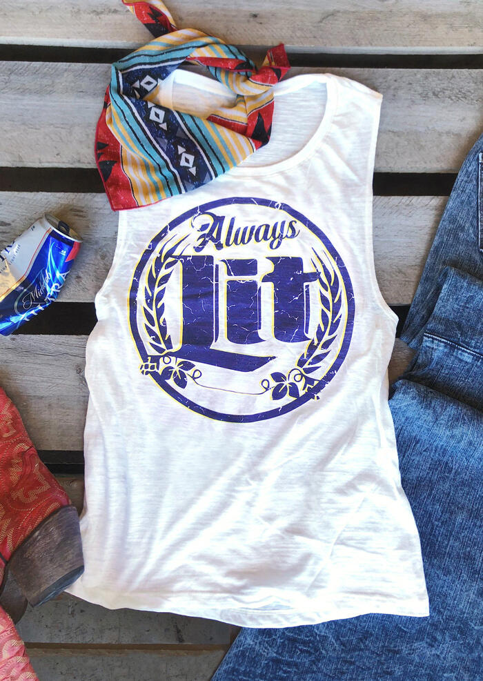 

Tank Tops Floral Always Lit Tank - White. Size: S,,XL