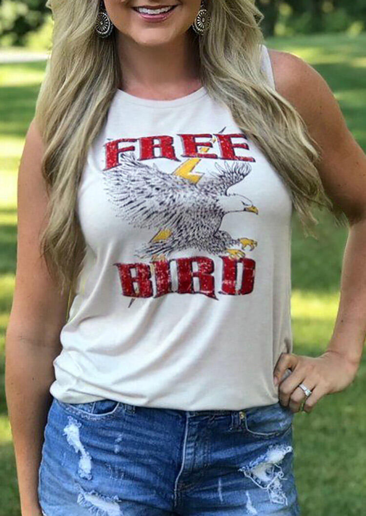 

Free Bird Eagle O-Neck Tank - Light Grey, 451374