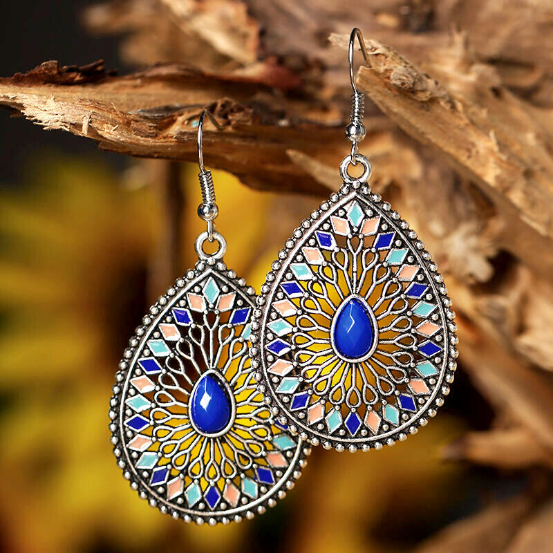 

Earrings Bohemian Drop-Shaped Rhinestone Earrings. Size, #1