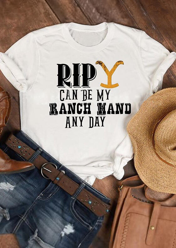 

Rip Can Be My Ranch Hand And Day T-Shirt Tee - White, 453507