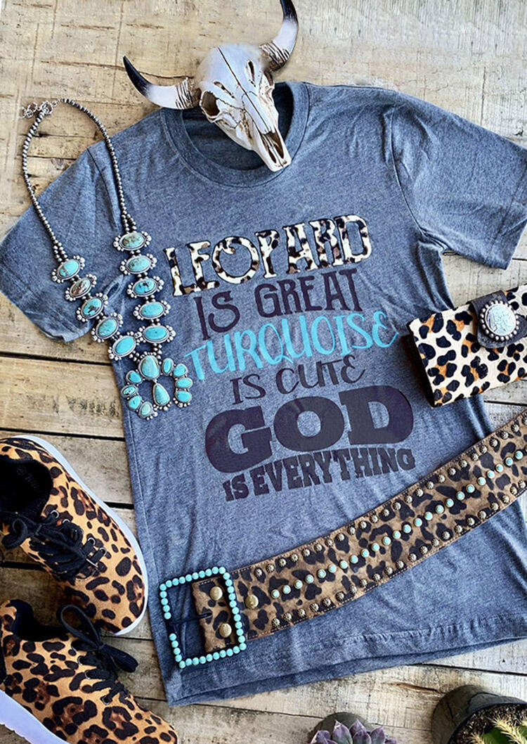 

Leopard Is Great T-Shirt Tee - Blue, 450829