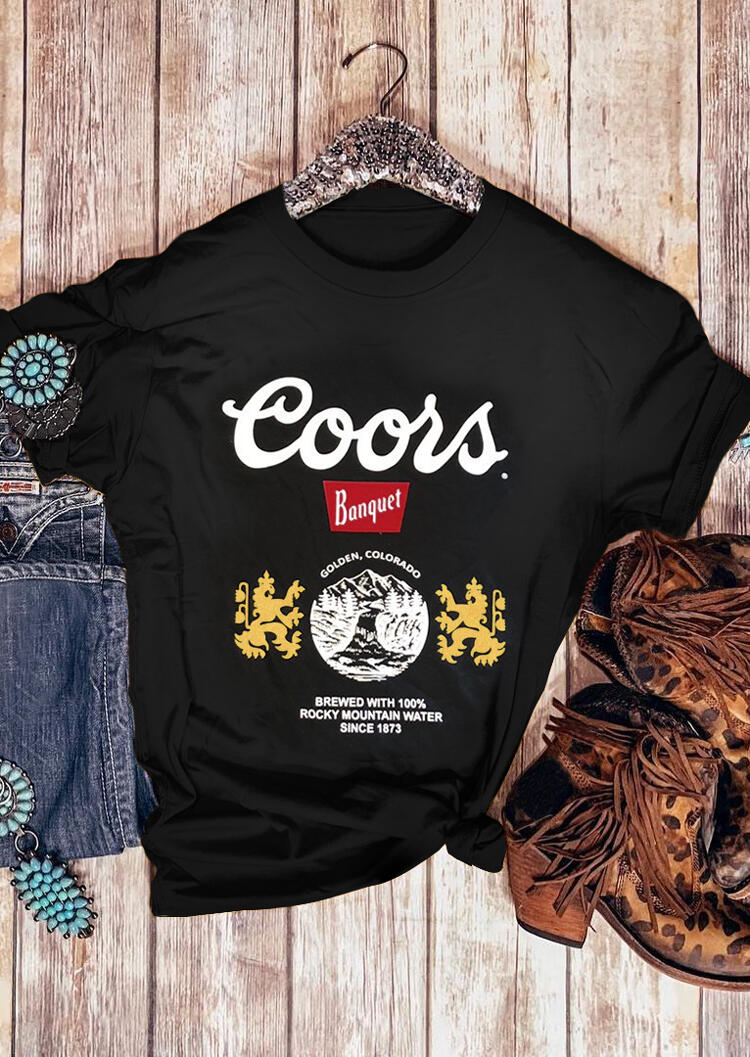 

Tees T-shirts Coors Banquet Beer Vintage T-Shirt Tee - Black. Size