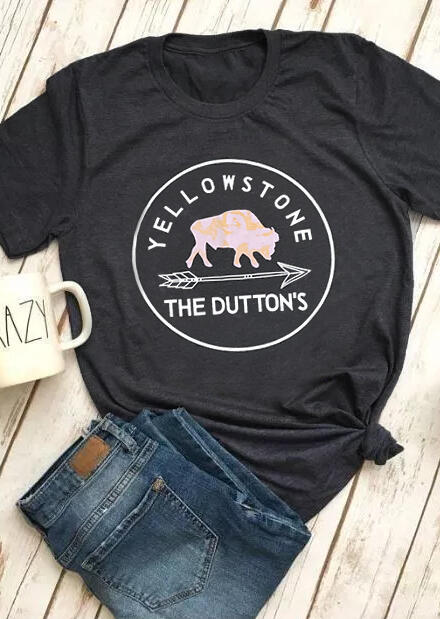 

Yellowstone The Dutton' Arrow T-Shirt Tee - Dark Grey, 453537