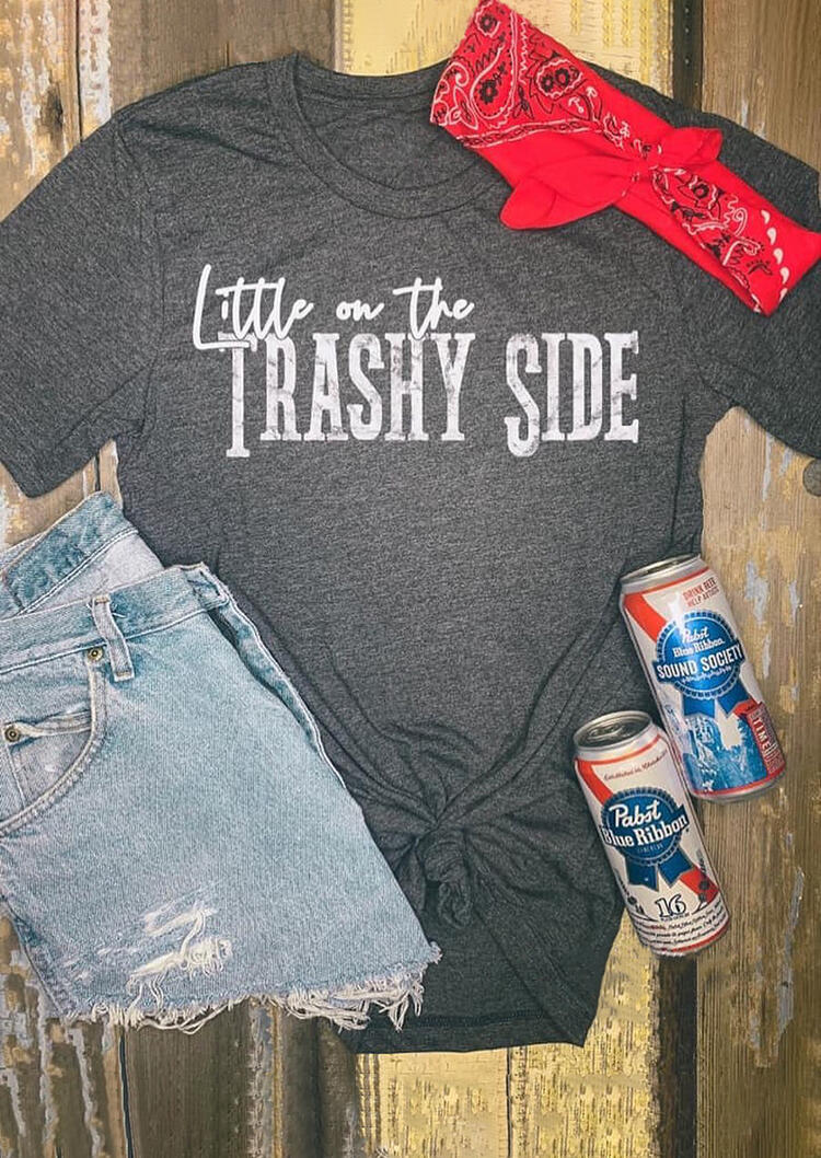 

Tees T-shirts Little On The Trashy Side T-Shirt Tee - Gray. Size