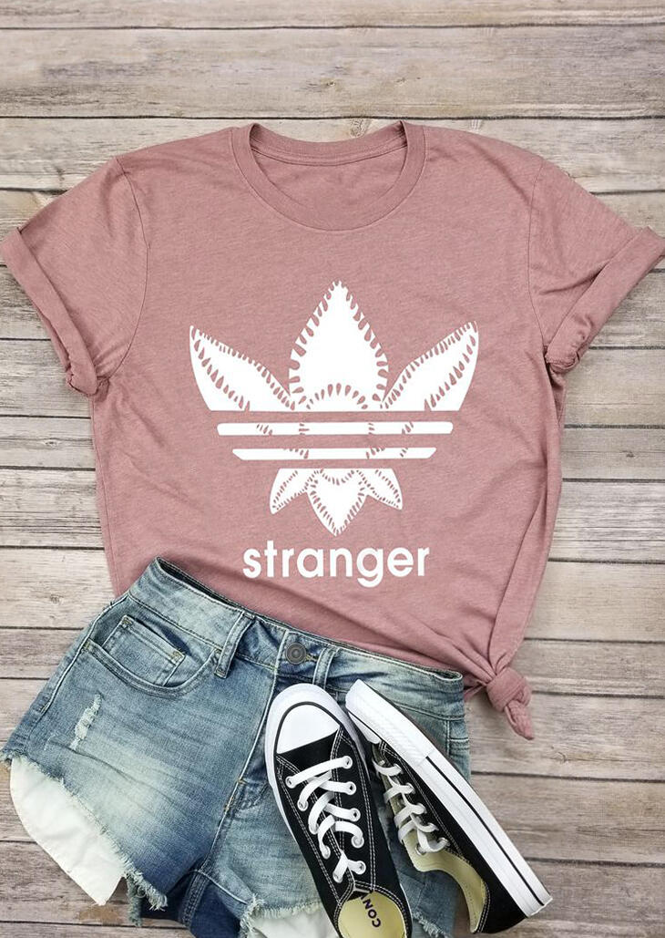 

Stranger Things Printed T-Shirt Tee - Pink, 453699