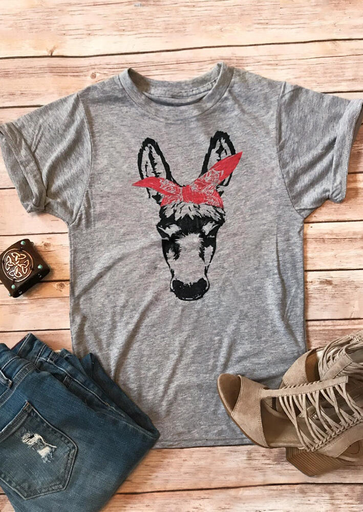 

Tees T-shirts Donkey Bandana T-Shirt Tee - Gray. Size