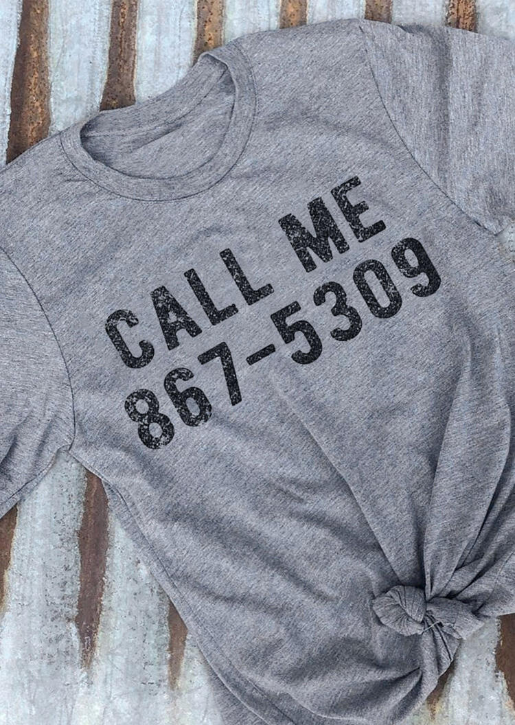 

Call Me T-Shirt Tee - Gray, 453763