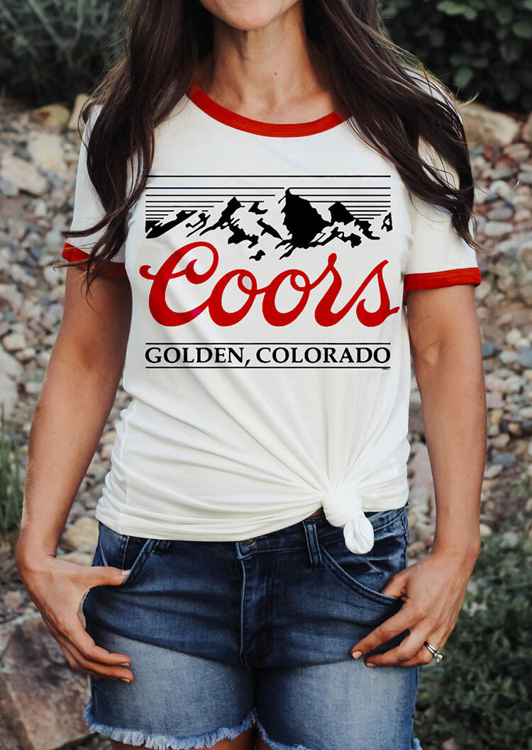 

Tees T-shirts Coors Golden Colorado T-Shirt Tee - White. Size