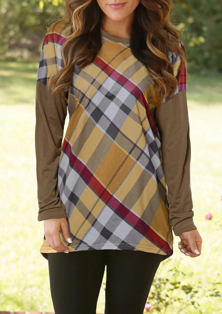 

Striped Plaid Color Block T-Shirt Tee, Stripe, 453554