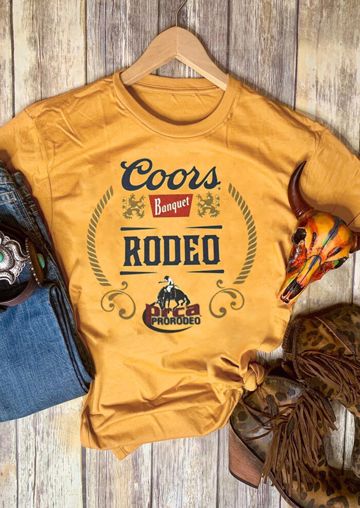 

Tees T-shirts Coors Banquet Rodeo Vintage T-Shirt Tee - Yellow. Size
