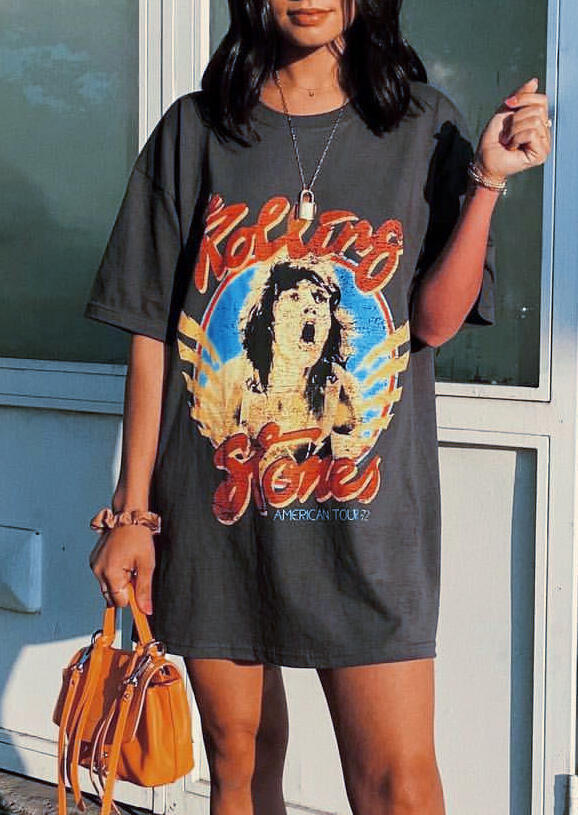 

Mini Dresses Rolling Stones Mini Dress without Necklace - Gray. Size