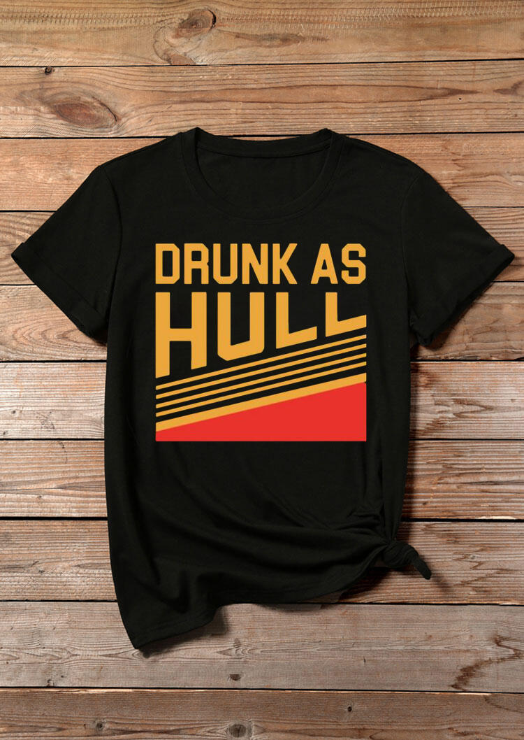 

Tees T-shirts Drunk As Hull O-Neck T-Shirt Tee - Black. Size: S,M,,XL