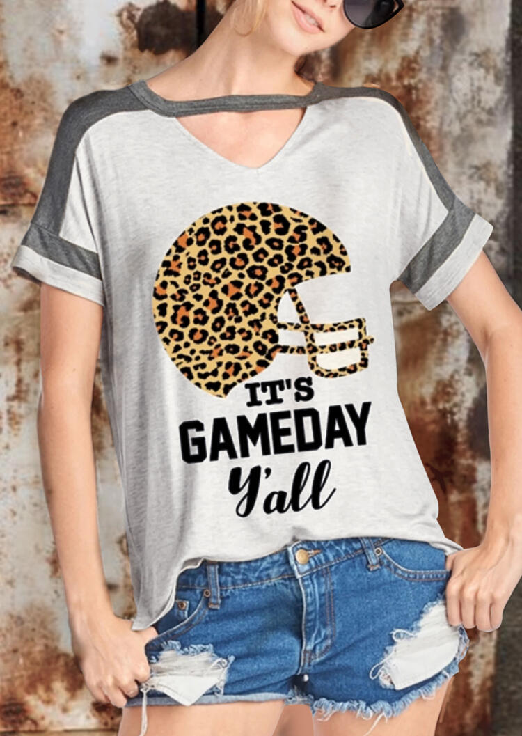 

Tees T-shirts It's Gameday Y'all T-Shirt Tee - Light Grey. Size: S,M,,XL