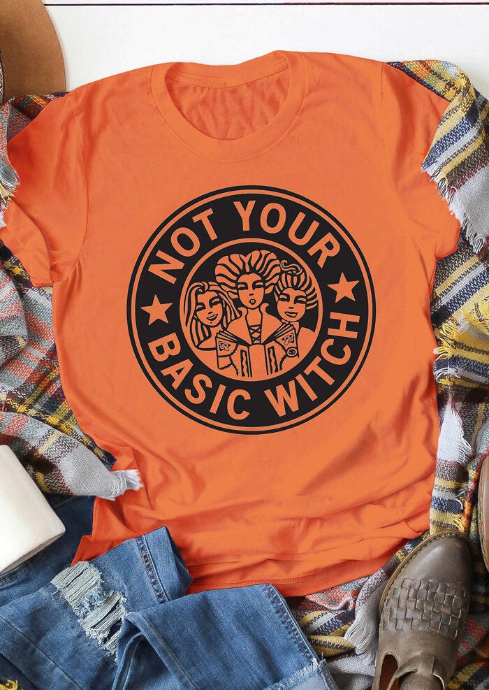 

Not Your Basic Witch Star T-Shirt Tee - Orange, 453959