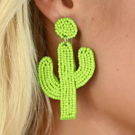 

Solid Cactus Bead Earrings, Green, 453774