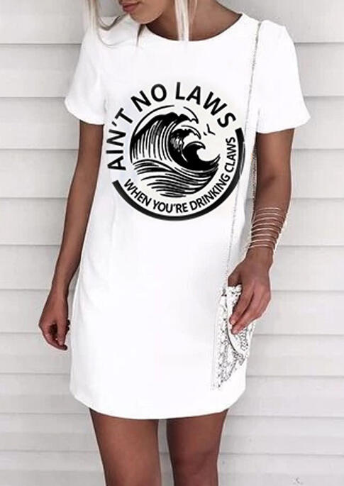 

Mini Dresses Ain't No Laws When You're Drinking Claws Mini Dress - White. Size: S,M,,XL