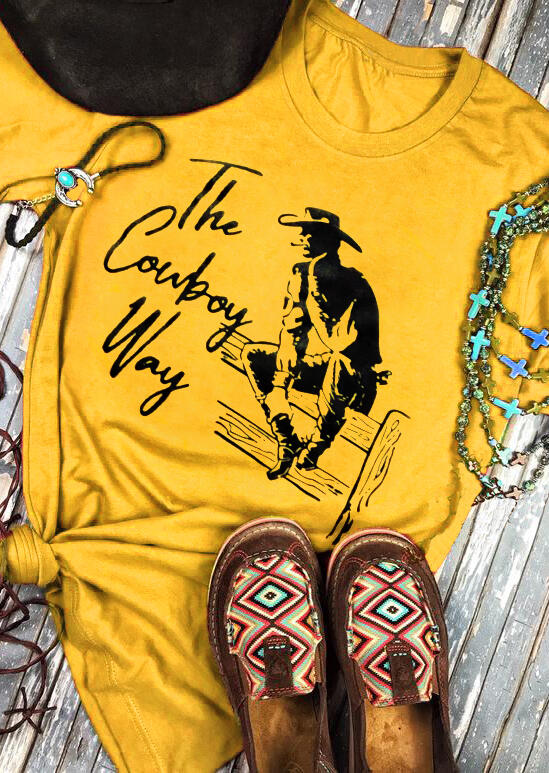 

Tees T-shirts The Cowboy Way T-Shirt Tee - Yellow. Size
