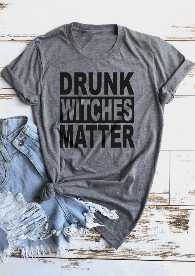 

Tees T-shirts Halloween Drunk Witches Matter T-Shirt Tee - Gray. Size